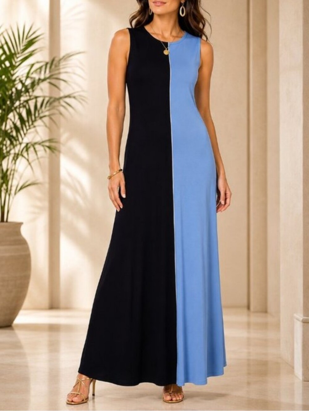 NWT Karen Kane Sleeveless Colorblock Maxi Dress. Various Sizes